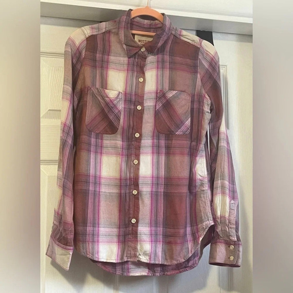 Mossimo Supply Co. Tops - Mossimo Supply Co Pink Plaid Button Down